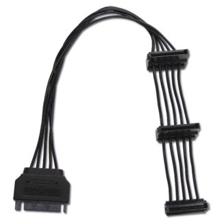 S3-1504SALB<BR>SATA用電源3分岐ケーブル 下L型コネクタ 23cm<BR>㈱アイネックス