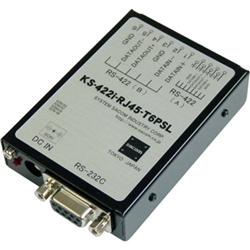 KS-422i-RJ45-T6PSL<BR>RS232C⇔RS422絶縁変換ユニット（ACアダプタ仕様） Dsub9P⇔RJ45・SL端子台6P<BR>システムサコム工業㈱