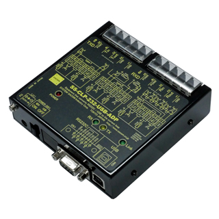 SS-CLP-232-USB-ADPUSB（COM）搭載RS232C⇔4-20mA電流ループ（カレントループ）変換器（ACアダプタ仕様） USB/Dsub9P（メス/インチネジ）⇔端子台5Pシステムサコム工業㈱