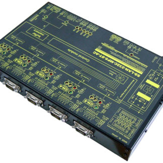 SS-LAN-232C-MP5-ST-AC<BR>LAN（Ethernet)/RS232Cマルチプレクサ【絶縁仕様】（AC90～250V仕様）サーバ機能付 1：5ch切換器Comon⇔CH間データ転送経路制御器<BR>システムサコム工業㈱