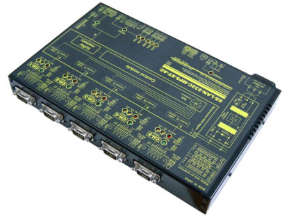 SS-LAN-232C-MP5-ST-ACLAN（Ethernet)/RS232Cマルチプレクサ【絶縁仕様】（AC90～250V仕様）サーバ機能付 1：5ch切換器Comon⇔CH間データ転送経路制御器システムサコム工業㈱