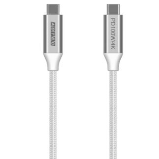 APC-V2010CC-4KU3G2-W<BR>USB3.2 Type-C to C ケーブル (4K・100W出力 / 10Gbps / 2.0m) ホワイト<BR>㈱アドテック