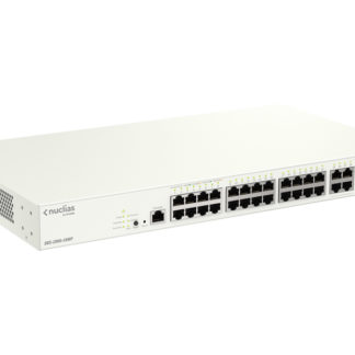 DBS-2000-28MP/A2<BR>Nuclias対応ギガビットL2スマートスイッチ、PoE+対応(最大370W給電)、10/100/1000BASE-Tポート(PoE+)×24、10/100/1000BASE-Tポート×4(SFPコンボ×4)、1年間ライセンス付<BR>ディーリンクジャパン㈱