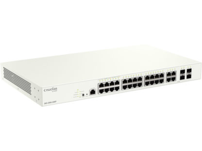 DBS-2000-28MP/A2-D6DBS-2000-28MP/A2 6年間ライセンスパック(無償ライセンス1年含)、PoE+対応(最大370W給電)、10/100/1000BASE-Tポート(PoE+)×24、10/100/1000BASE-Tポート×4(SFPコンボ×4)ディーリンクジャパン㈱