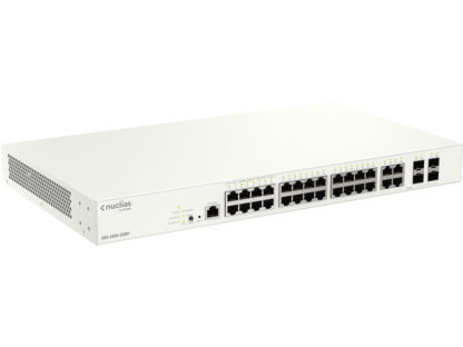 DBS-2000-28MP/A2-D8DBS-2000-28MP/A2 8年間ライセンスパック(無償ライセンス1年含)、PoE+対応(最大370W給電)、10/100/1000BASE-Tポート(PoE+)×24、10/100/1000BASE-Tポート×4(SFPコンボ×4)ディーリンクジャパン㈱