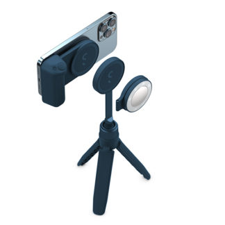 GLP-BE-AB-EFSnapGrip オールインワンキット MagSafe対応モバイルバッテリー内蔵カメラグリップ LEDリングライト セルフィースティック＆三脚 キャリングケース付き ディープブルーＳｈｉｆｔＣａｍ