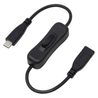 U20CC-MF03P10S<BR>PD100W対応 USB2.0 Type-C 電源スイッチケーブル 30cm<BR>㈱アイネックス