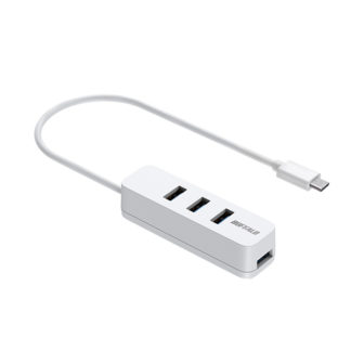 BSH4U320C1WH<BR>USB-C 3.2 Gen1 バスパワー上挿しハブ 磁石付 ホワイト<BR>㈱バッファロー（サプライ）