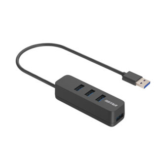 BSH4U320U3BK<BR>USB-A 3.2 Gen1 バスパワー上挿しハブ 磁石付 ブラック<BR>㈱バッファロー（サプライ）