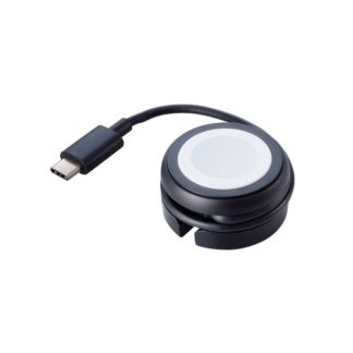 MPA-AWMCQBK<BR>Apple Watch磁気充電ケーブル/高速充電対応/巻き取りタイプ/USB Type-C/ブラック<BR>エレコム㈱