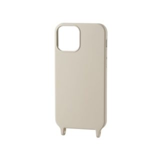 PM-A20BHVSCSHGY<BR>iPhone 12/12 Pro用ハイブリッドシリコンケース/スマホショルダーストラップホール付き/グレージュ<BR>エレコム㈱