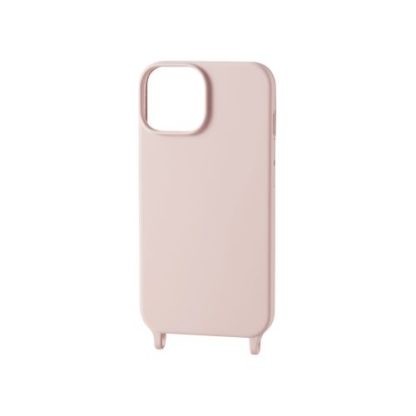 PM-A22AHVSCSHPNiPhone 14/13用ハイブリッドシリコンケース/スマホショルダーストラップホール付き/ピンクエレコム㈱