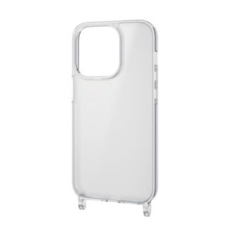 PM-A22CHVCKSHMC<BR>iPhone 14 Pro用ハイブリッドケース/スマホショルダーストラップホール付き/シルキークリア<BR>エレコム㈱