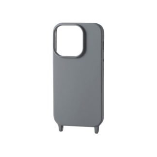 PM-A22CHVSCSHBK<BR>iPhone 14 Pro用ハイブリッドシリコンケース/スマホショルダーストラップホール付き/グレイッシュブラック<BR>エレコム㈱