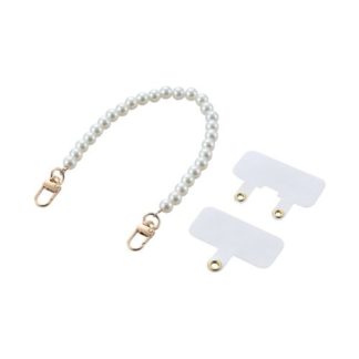 P-STHPAL<BR>スマホハンドストラップ/パール/ストラップホールシート付属(1口タイプ×1枚/2口タイプ×1枚)<BR>エレコム㈱