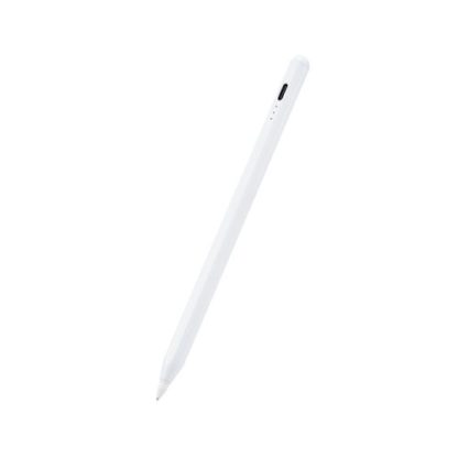 P-TPACSTAP04WHタッチペン/スタイラス/充電式/iPad専用/パームリジェクション対応/傾き検知対応/磁気吸着/USB-C充電/金属ペン先/ホワイトエレコム㈱