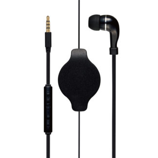 PHP-K01/BK<BR>コントローラー付 巻取り式 片耳イヤホン 4極タイプ ブラック<BR>㈱ミヨシ