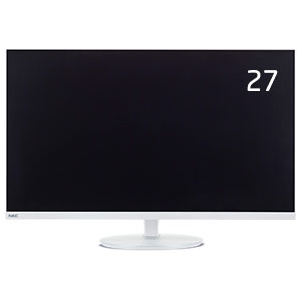 LCD-AS274F<BR>27型3辺狭額縁VAワイド液晶ディスプレイ（白色）/1920×1080/DisplayPort、ミニD-Sub15ピン、HDMI、ステレオミニジャック/ホワイト/スピーカ/〔5年保証〕<BR>日本電気㈱