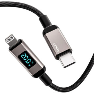 CB-CL14-BK<BR>ケーブル Impulse series Digital Display [USB Type-C to Lightning] 1m ブラック<BR>ＡＵＫＥＹ