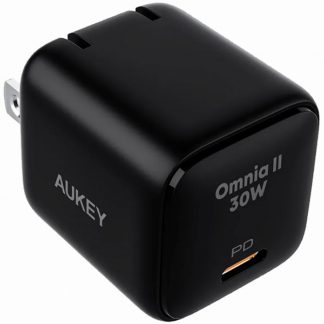 PA-B1L-BK<BR>USB充電器 Omnia II 30W PD対応 折りたたみ式 [USB-C 1ポート] ブラック<BR>ＡＵＫＥＹ