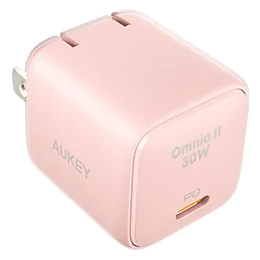 PA-B1L-PK<BR>USB充電器 Omnia II 30W PD対応 折りたたみ式 [USB-C 1ポート] ピンク<BR>ＡＵＫＥＹ