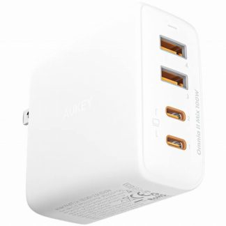 PA-B7T-WT<BR>USB充電器 Omnia II Mix 100W PD対応 [USB-A 2ポート/USB-C 2ポート] ホワイト<BR>ＡＵＫＥＹ