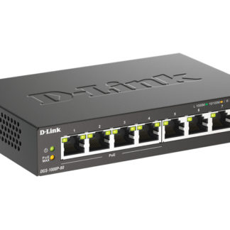 DGS-1008P-80/A1<BR>ギガビットアンマネージドスイッチ、PoE+対応(最大80W給電)、10/100/1000BASE-Tポート×8 (内PoE+×4)、外部電源、メタル筐体、リミテッドライフタイム保証対象<BR>ディーリンクジャパン㈱