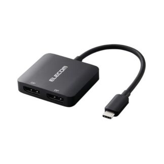 AD-CDP2BK<BR>USB Type-C映像変換アダプタ/Type-C - DP×2/ブラック<BR>エレコム㈱