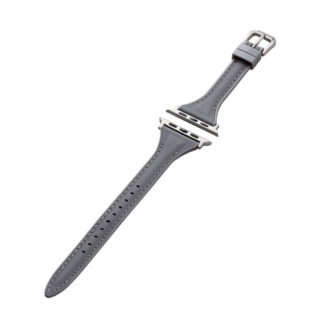 AW-45BDLHVJBK<BR>Apple Watch 49/45/44/42mm用バンド/ハイブリッドレザー/スリム/チャコールブラック<BR>エレコム㈱