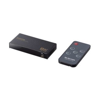 DH-SW8KP21BK<BR>HDMI切替器/8K対応/2ポート/2入力1出力/ブラック<BR>エレコム㈱