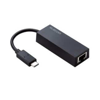 EDC-GUC3V2-B<BR>有線LANアダプタ/Giga対応/USB 5Gbps/Type-C/ブラック<BR>エレコム㈱