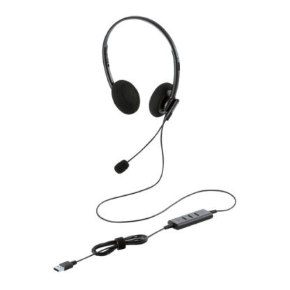 HS-HP103UNCBK有線イヤホン/デュアルマイクノイズリダクション/軽量/ミュート・ボリューム手元スイッチ/USB-A/両耳/ブラックエレコム㈱