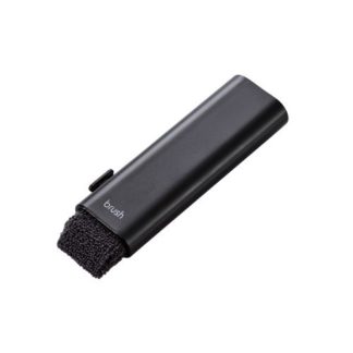 KBR-017AS<BR>クリーニングブラシ＆クロス/コンパクト収納タイプ/2way/除電/ブラック<BR>エレコム㈱