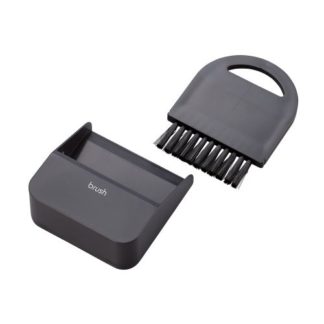 KBR-018BK<BR>クリーニングブラシ/ピタット収納/ちりとり付/マグネット付/マットブラック<BR>エレコム㈱