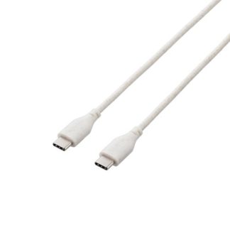 MPA-CCE10IV<BR>バイオマスエコケーブル/ポリ乳酸使用/USB Type-C to USB Type-C/USB Power Delivery対応/1.0m/アイボリー<BR>エレコム㈱