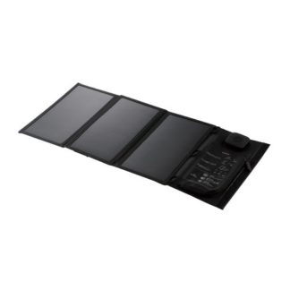MPA-S03BK<BR>21Wモバイルソーラー充電器/スタンド付き/最大出力3A/USB-A×1/Type-C×1/USB-A - Type-Cケーブル付属/LEDデジタル電流計付き/ブラック<BR>エレコム㈱
