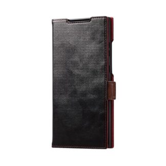 PM-G232PLFYBK<BR>Galaxy S23 Ultra (SC-52D/SCG20)用レザーケース/手帳型/ステッチ/耐衝撃/磁石付き/ブラック<BR>エレコム㈱