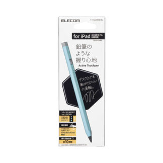 P-TPACAPEN01BUタッチペン/スタイラス/鉛筆型/六角軸/充電式/iPad専用/パームリジェクション対応/傾き検知対応/磁気吸着/USB-C充電/ブルーエレコム㈱