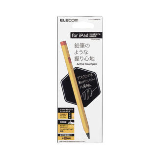 P-TPACAPEN01YL<BR>タッチペン/スタイラス/鉛筆型/六角軸/充電式/iPad専用/パームリジェクション対応/傾き検知対応/磁気吸着/USB-C充電/イエロー<BR>エレコム㈱