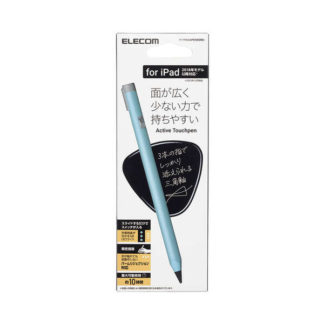 P-TPACAPEN02BUタッチペン/スタイラス/鉛筆型/三角軸/充電式/iPad専用/パームリジェクション対応/傾き検知対応/磁気吸着/USB-C充電/ブルーエレコム㈱