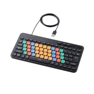 TK-FS10UMKBK<BR>パソコン学習用キーボード/KEY PALETTO/有線/メンブレン式/ミニサイズ/抗菌/ブラック<BR>エレコム㈱