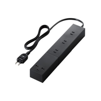T-U03-3310BK<BR>USBタップ/USB Type-C×1(最大30W)/USB-A×2(最大12W)/最大出力32W/AC差込口×3/脚パーツ付き/1.0m/ブラック<BR>エレコム㈱
