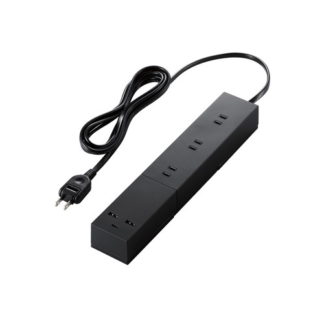 T-U03-3320BK<BR>USBタップ/USB Type-C×1(最大30W)/USB-A×2(最大12W)/最大出力32W/AC差込口×3/脚パーツ付き/2.0m/ブラック<BR>エレコム㈱