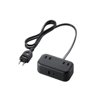 T-U04-2210BKUSBタップ/USB Type-C×1(最大20W)/USB-A×1(最大12W)/最大出力20W/AC差込口×2/1.0m/ブラックエレコム㈱
