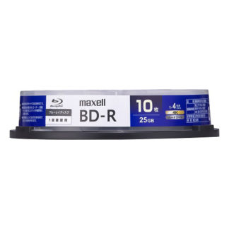 BRV25WPG.10SP<BR>録画用 BD-R 標準130分 4倍速 ワイドプリンタブルホワイト 10枚スピンドルケース<BR>マクセル㈱