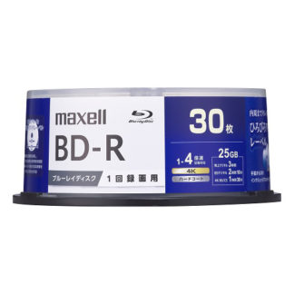 BRV25WPG.30SP<BR>録画用 BD-R 標準130分 4倍速 ワイドプリンタブルホワイト 30枚スピンドルケース<BR>マクセル㈱