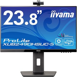 XUB2490HSUC-B5<BR>液晶ディスプレイ 23.8型/1920×1080/D-sub、HDMI、DisplayPort/ブラック/スピーカー：あり/IPS/昇降/回転/WEBカメラ搭載<BR>㈱マウスコンピューター／ｉｉｙａｍａ