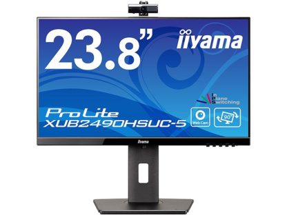 XUB2490HSUC-B5液晶ディスプレイ 23.8型/1920×1080/D-sub、HDMI、DisplayPort/ブラック/スピーカー：あり/IPS/昇降/回転/WEBカメラ搭載㈱マウスコンピューター／ｉｉｙａｍａ