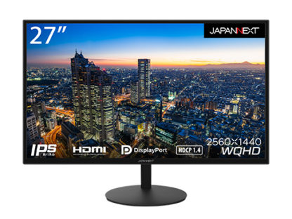 JN-IPS271WQHD-N液晶ディスプレイ/27型/2560×1440/HDMI×1、DP×1/ブラック/スピーカー：有㈱ＪＡＰＡＮＮＥＸＴ