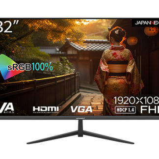 JN-V32FLFHD<BR>液晶ディスプレイ/32型/1920×1080/HDMI×1、VGA×1/ブラック/スピーカー：有<BR>㈱ＪＡＰＡＮＮＥＸＴ